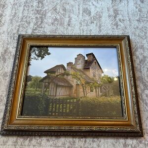 Rustic Gold and Brown Framed Cottage Print